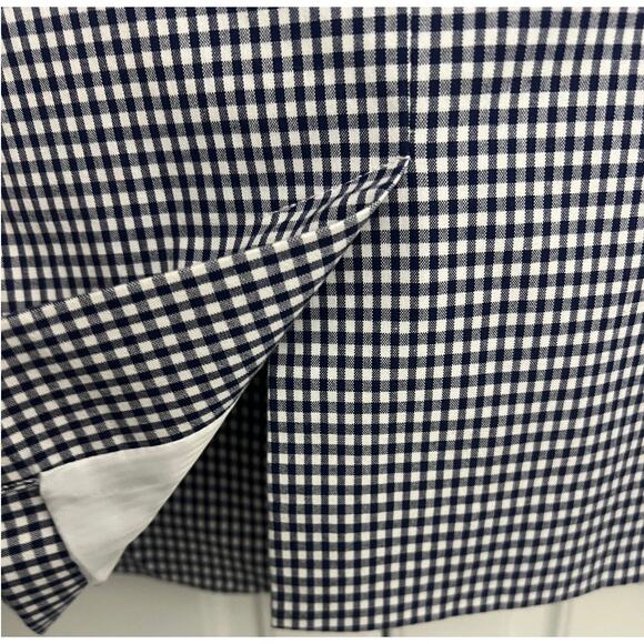 Talbots Blue & White Gingham Check Three Button Blazer Jacket Size 8 - Picture 7 of 10